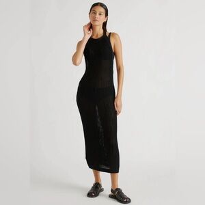 Quince 100% Organic Cotton Open-Knit Cover-Up Maxi Dress NWT Size S